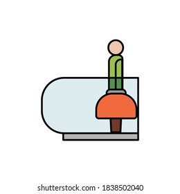 passenger, walkway, transportation line colored icon. elements of airport, travel illustration icons. signs, symbols can be used for web, logo, mobile app, UI, UX