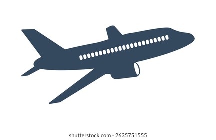 passengers airplane take off icon, luxury business jet pictogram, travel agency logo template, vacation charter flight symbol