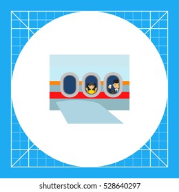 Passengers in Airplane Vector Icon