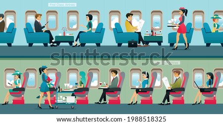 Passengers can choose to fly first class and low cost airlines.
