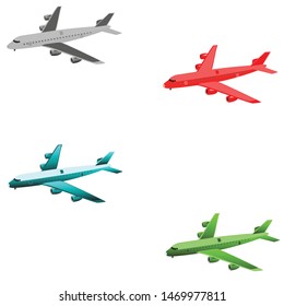 Passengers Planes isolated on white vector illustration