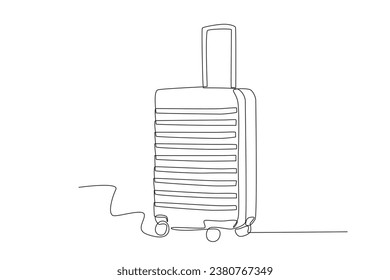 A passenger's suitcase. Baggage one-line drawing