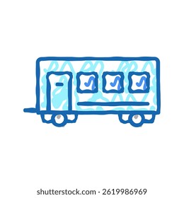 passageiros transporte reboque ícone doodle esboço vetor. passageiros transporte reboque sinal. símbolo isolado ilustração