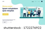 Passengers travelling by underground flat vector illustration. People sitting in metro wagon and using smartphone during trip. Man holding handrail. Public transport and city