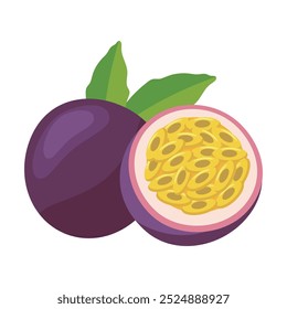 Passiflora edulis,Passion fruit isolated on white background