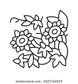 passiflora flower liana line icon vector. passiflora flower liana sign. isolated contour symbol black illustration