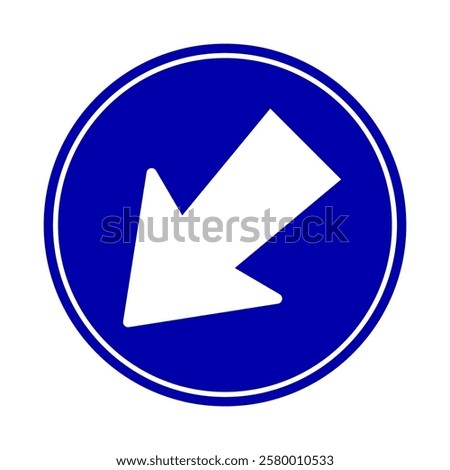 Passing left compulsory sign. road sign. Vector illustration.