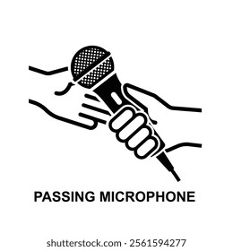 Passing microphone icon isolated on background vector illustration.