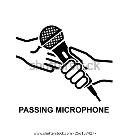 Passing microphone icon isolated on background vector illustration.
