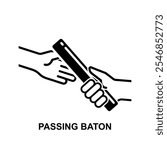 Passing the relay baton icon isolated on background vector illustration.