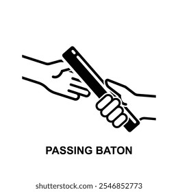 Passing the relay baton icon isolated on background vector illustration.