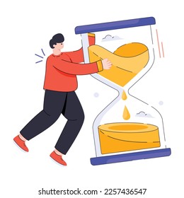 Passing time flat illustration is ready for digital use 