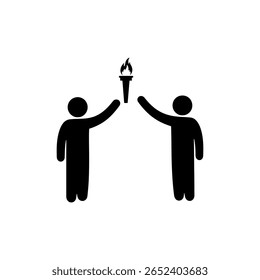 Passing torch silhouette icon vector flat design.