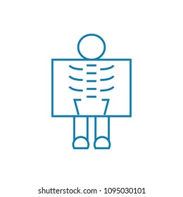 Passing x-ray linear icon concept. Passing x-ray line vector sign, symbol, illustration.