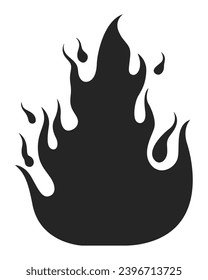 Passion blazing black and white 2D line cartoon object. Flame igniting isolated vector outline item. Wildfire forest fire. Burst flaming. Burning firewood monochromatic flat spot illustration