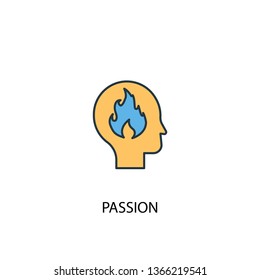 passion concept 2 colored icon. Simple blue element illustration. passion concept symbol design. Can be used for web and mobile UI/UX