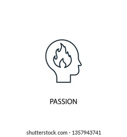 passion concept line icon. Simple element illustration. passion concept outline symbol design. Can be used for web and mobile UI/UX