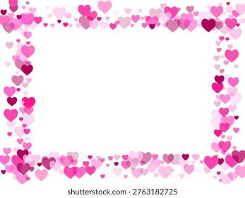 Passion concept scattered hearts romantic vector background. Wedding romantic pattern. Joyful pink hearts valentine pattern. Jubilant ornament.