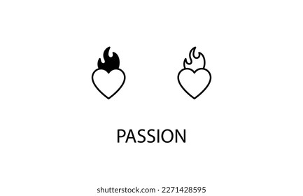 Passion double icon design stoke illustration