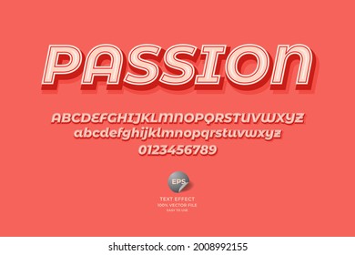 Passion editable 3D text effect and text style