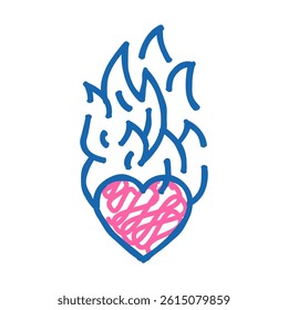 passion fire doodle icon sketch vector. passion fire sign. isolated symbol illustration