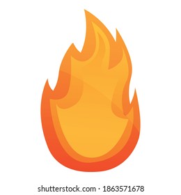 Leidensfeuer-Flammensymbol. Cartoon der Leidenschaft Feuer Flamme Vektorsymbol für Webdesign einzeln auf weißem Hintergrund