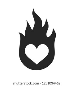 passion fire heart icon
