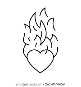 passion fire line icon vector. passion fire sign. isolated contour symbol black illustration