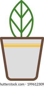 Passion flower in pot, illustration, on a white background.