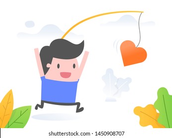 Passion, Follow Your Heart. Business Concept Vector Illustration.