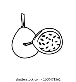 Passion fruit black and white vector for all purpose
