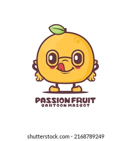 passion fruit cartoon. fresh fruit vector illustration. isolated on a white background