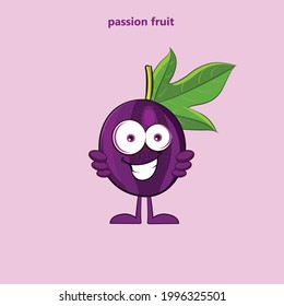 ilustración vectorial de color de fruta de pasión