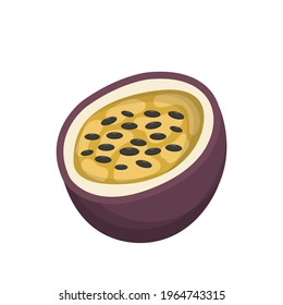 Passion fruit comic cartoon vector isolated on white background
