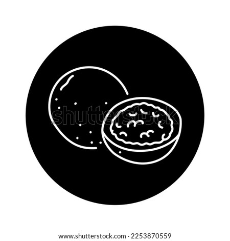 Passion fruit half color line icon. Tropical fruit. Pictogram for web page, mobile app, promo.