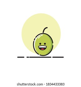 Passion fruit icon cute vector illustration laughed expression