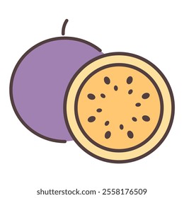 Passion Fruit icon elements Fruit isolate illustration vector Editable