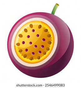 Passion fruit icon. Feash fruit vector illustration of white background.