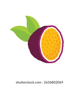 Passion fruit icon in flat style. Passionfruit vector illustration on isolated background. Nature snack sign business concept.
