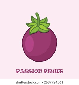 Passion fruit icon in flat style. Passionfruit vector illustration on isolated background. Nature snack sign business concept.