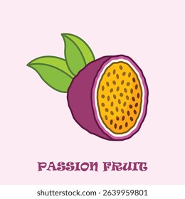 Passion fruit icon in flat style. Passionfruit vector illustration on isolated background. Nature snack sign business concept.