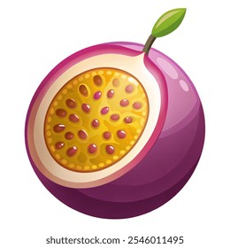 Passion fruit Icon. fresh and healthy  fruits. vector illustration. isolated with white background. 