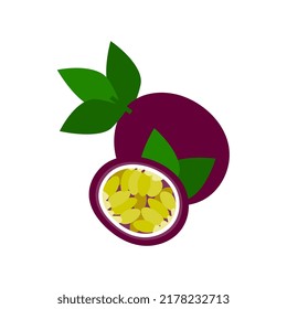 Passion fruit icon. isolated object. Passion fruit logo. Healthy food. Vector illustration