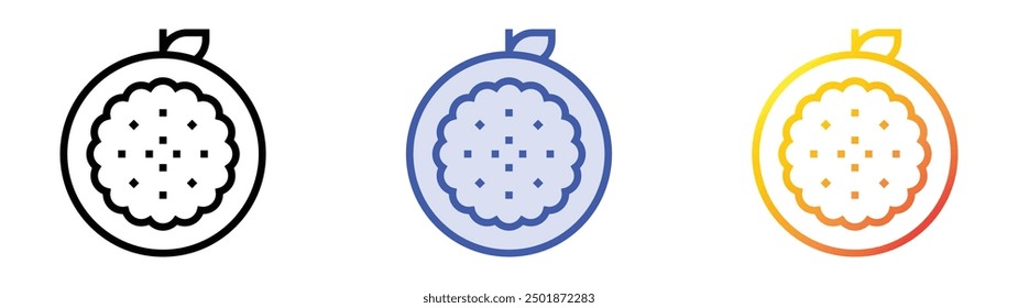 passion fruit icon. Linear, Blue Fill and Gradient Style Design Isolated On White Background