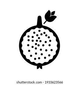 Passion Fruit Icon. Obstlogotype. Schwarz-Weiß. Für Logo, Symbol, Symbol und Zeichen