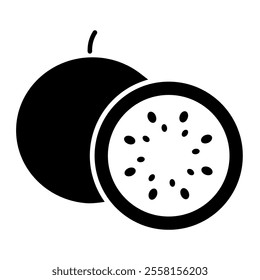 Passion Fruit icon outline Fruit isolate illustration vector