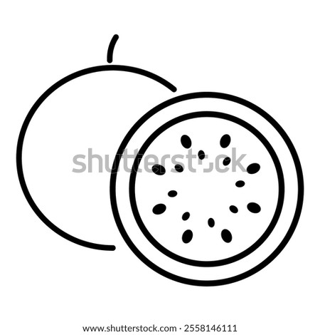 Passion Fruit icon outline Fruit isolate illustration vector