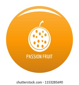 Passion fruit icon. Simple illustration of passion fruit vector icon for any design orange