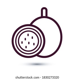 Passion Fruit Symbol dünne Linie für Web und mobile, moderne minimalistische flache Design. Eps10 Vektorgrafik.