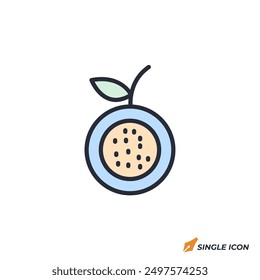 passion fruit icon vector illustration. passion fruit symbol isolated on white background